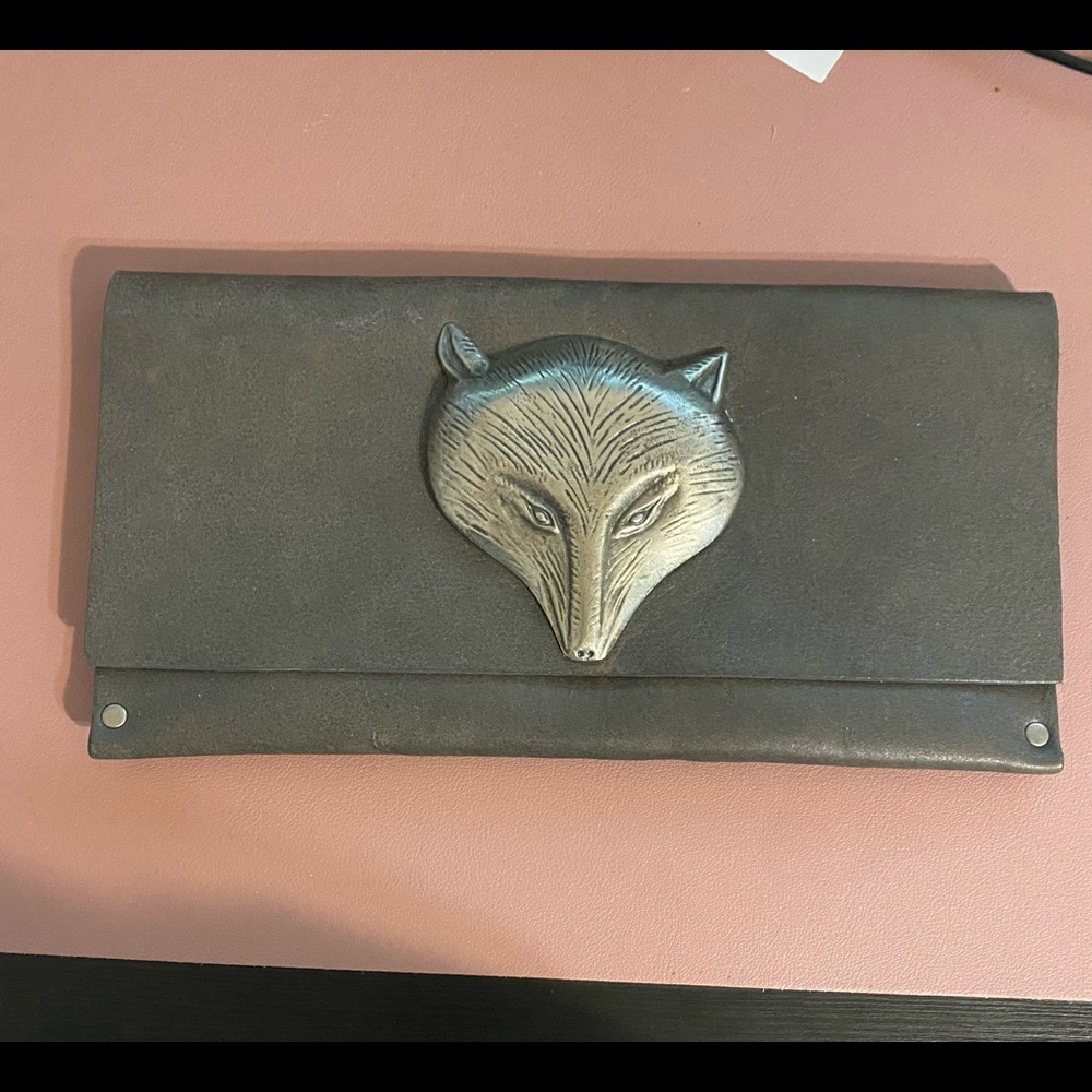 Floyd leather fox clutch